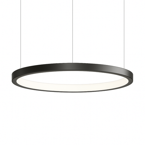 Solas Round Chandelier by Residence Supply featuring a modern circular design with multiple light bulbs and a sleek metal finish.