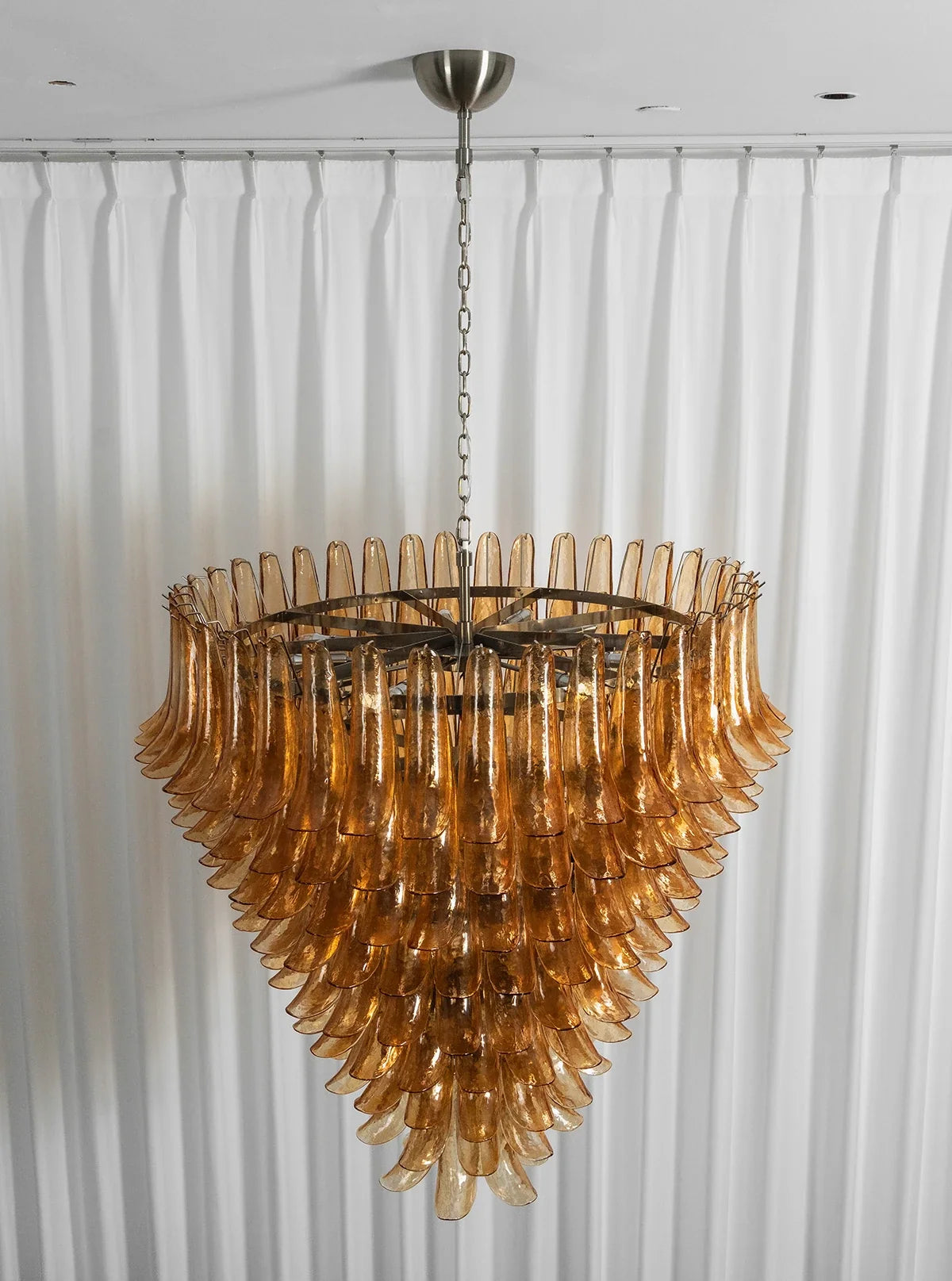 Solene Amber Glass Petal Chandelier