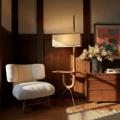 Solvaana Floor Lamp With Side Table - Nuvé