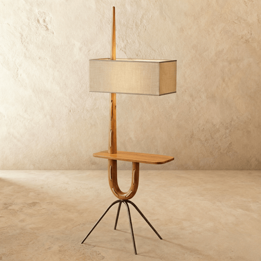Solvaana Floor Lamp With Side Table - Nuvé