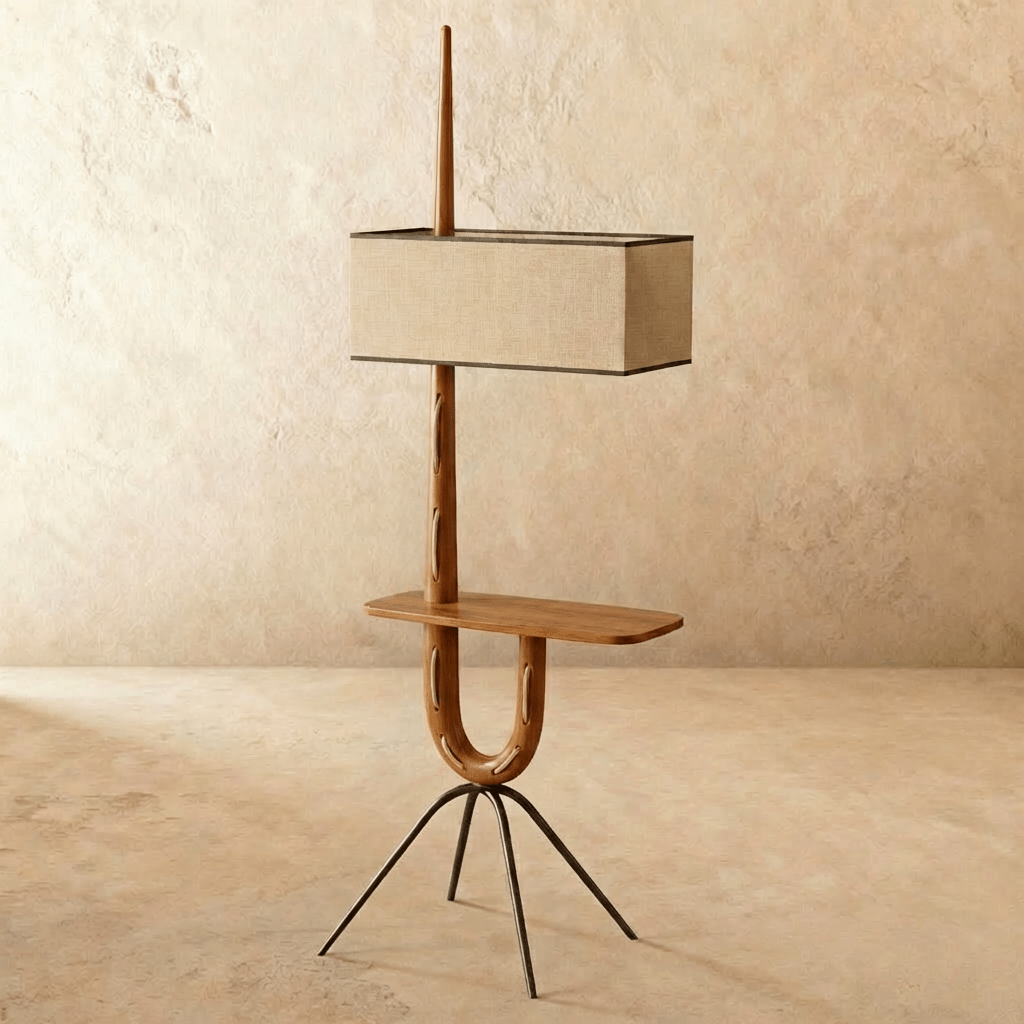 Solvaana Floor Lamp With Side Table - Nuvé