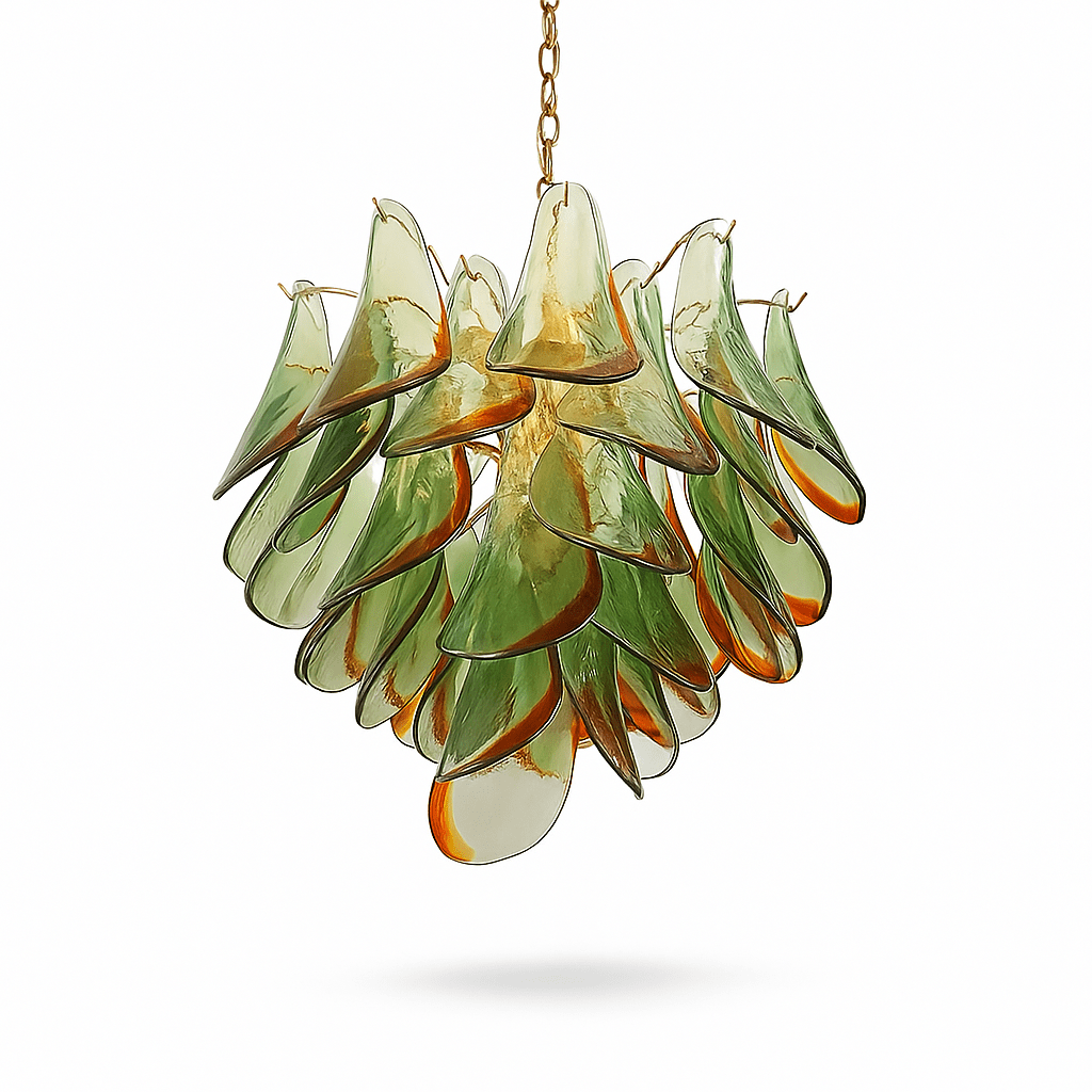 Elegant Soynix Chandelier by Residence Supply with multiple glass orbs and a sleek metal frame, hanging from a ceiling.