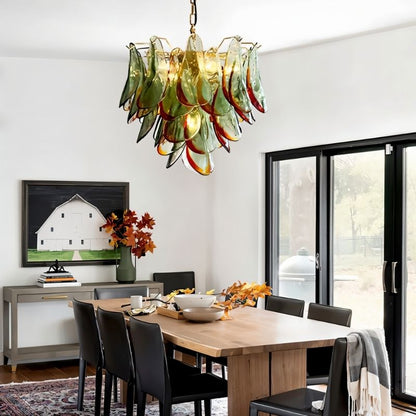 Soynix Chandelier by Residence Supply featuring Murano glass with elegant design, perfect for dining room lighting.