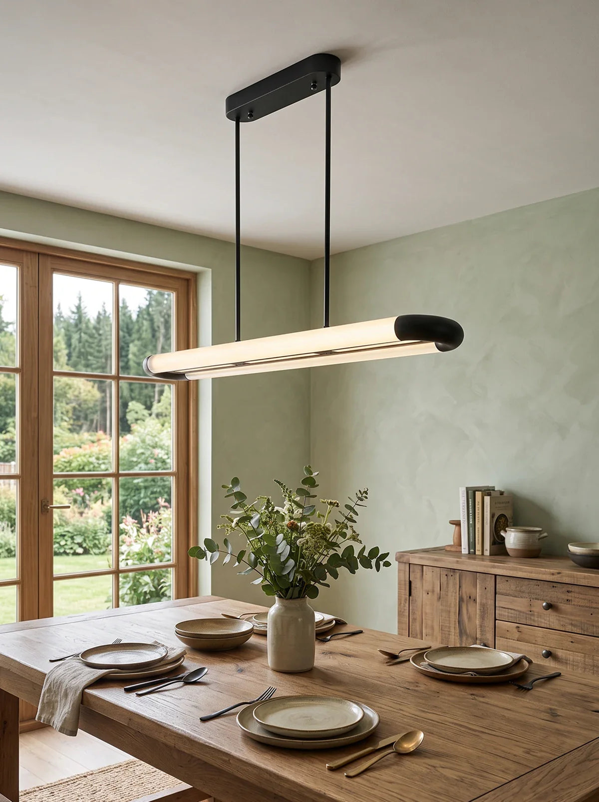Stainless Steel Long Strip Pendant Light