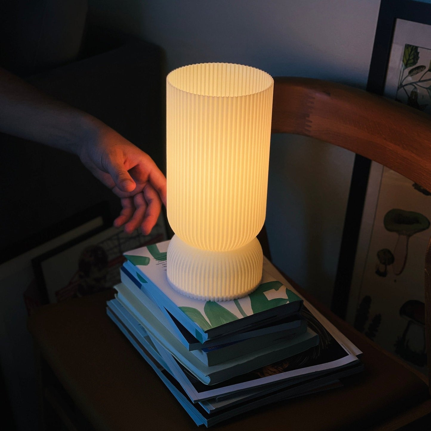 Terra Labs Stance Table Lamp with modern design, featuring a sleek base and a fabric shade, ideal for living rooms or bedrooms.