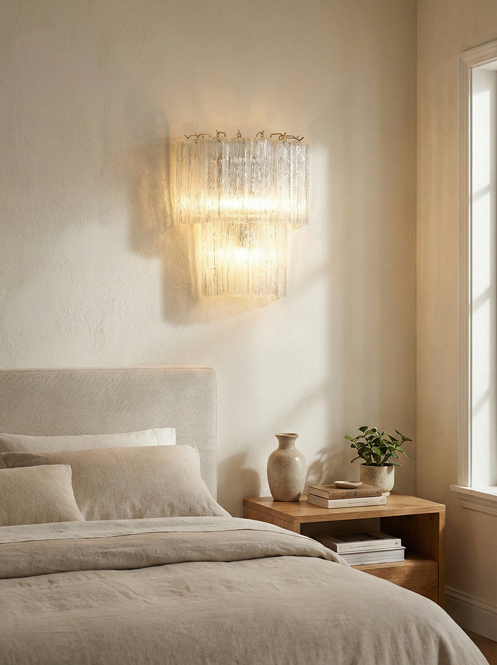 Star Shaped Transparent Glass Wall Lamp