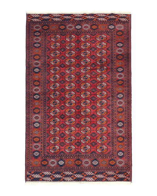 Antique Persian Turkoman Bokhara Rug 7x11, Tribal Rug, Red