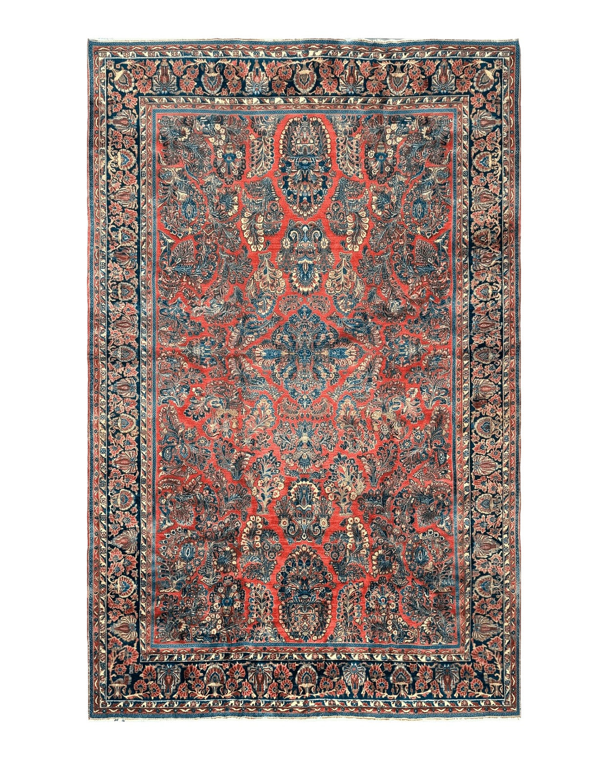 Palace Size Persian Sarouk Rug 10x16, Rare Size, Red, Large Antique Persian Carpet