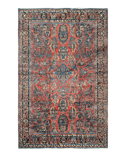 Palace Size Persian Sarouk Rug 10x16, Rare Size, Red, Large Antique Persian Carpet