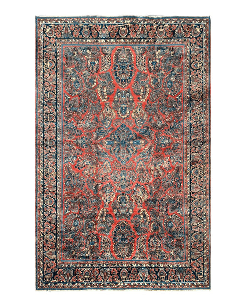 Palace Size Persian Sarouk Rug 10x16, Rare Size, Red, Large Antique Persian Carpet