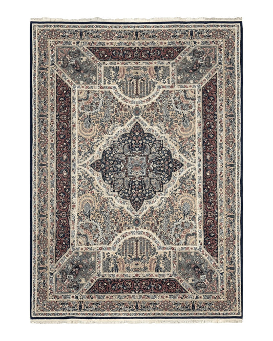 Persian Rug 8x11, Belgium Power Loomed Rug, Kirman Lavar Floral Design, Vintage Rug
