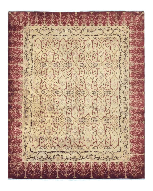 Pak Persian Rug 8x10, Allover Pattern, Gold-Tan, Fine 200 KPSI