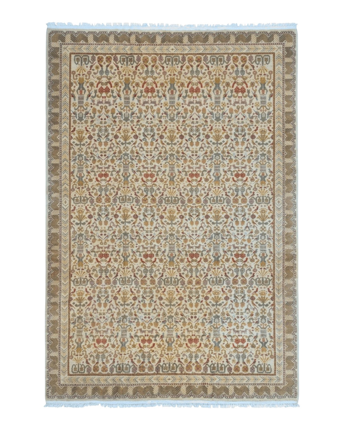 Large Spanish Portuguese Rug 9x15, Beige, Vintage, Allover Pattern, Wool