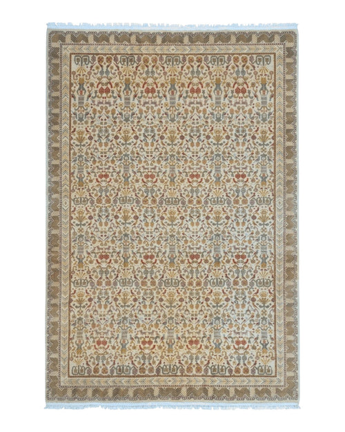 Large Spanish Portuguese Rug 9x15, Beige, Vintage, Allover Pattern, Wool