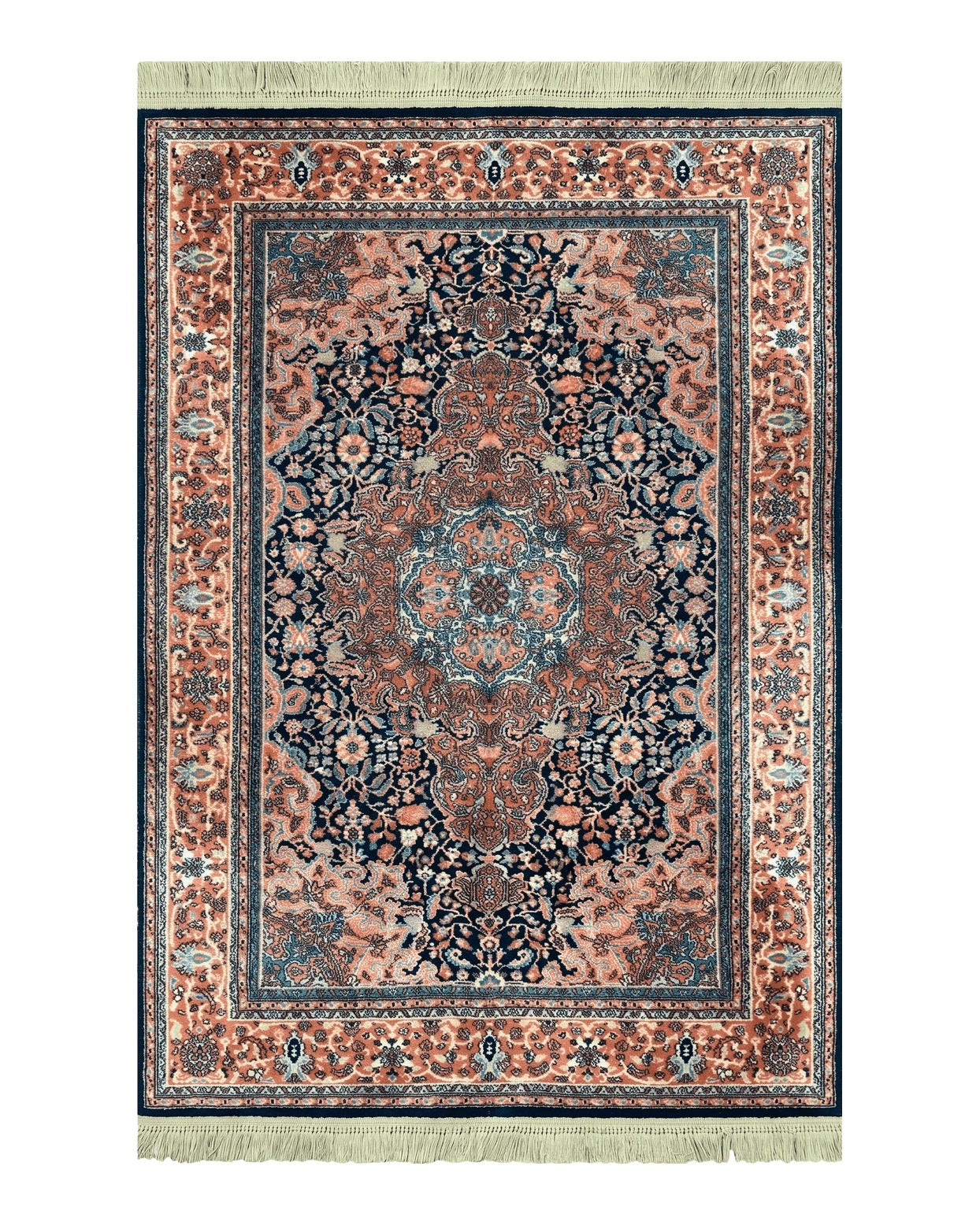 Karastan Rug 5.9 x 9, Kashan Medallion #741, Original Collection 700 Series, Discontinued, Wool Pile