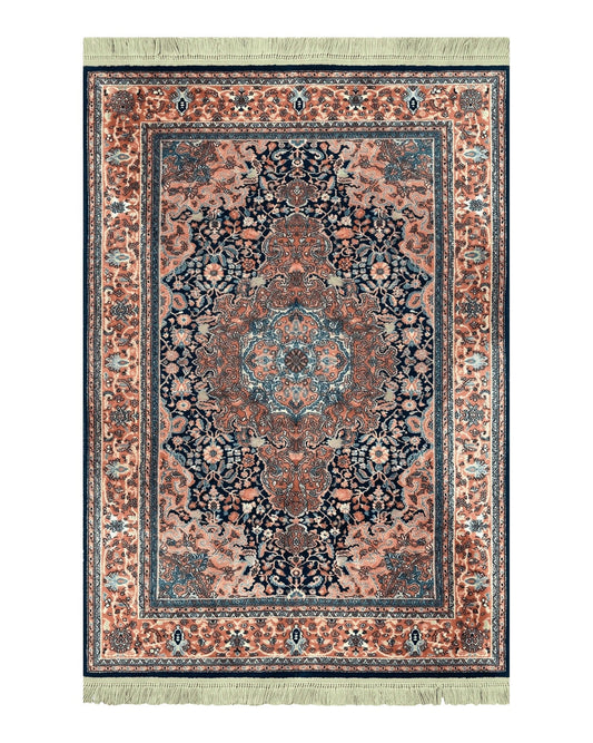 Karastan Rug 5.9 x 9, Kashan Medallion #741, Original Collection 700 Series, Discontinued, Wool Pile
