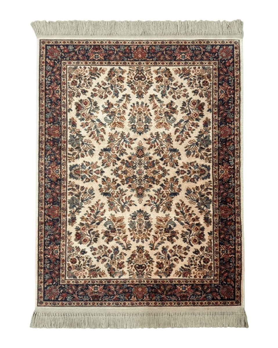 4x6 Karastan Rug Ivory Sarouk #760, Wool Vintage Original 700 Series