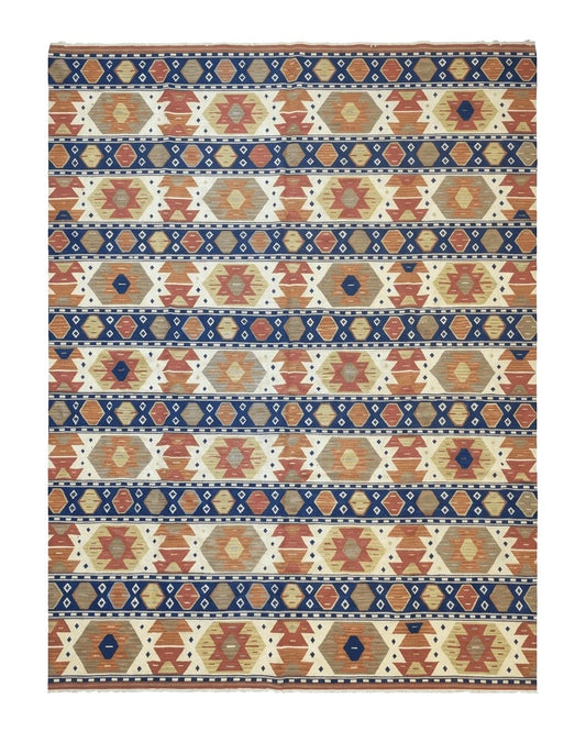 Turkish Kilim Rug 8x11, Handmade, Wool, Nourison Rug