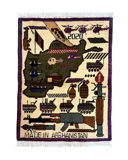 Small Afghan War Rug, Collectible, Wool