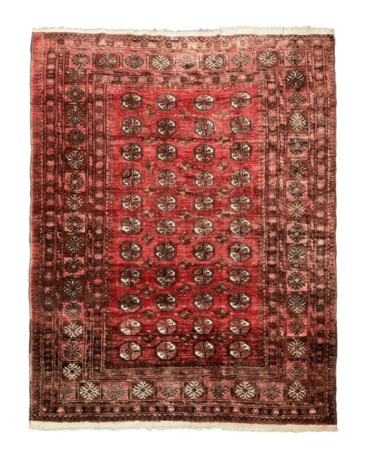 Antique Persian Turkoman Rug 5x6, Red