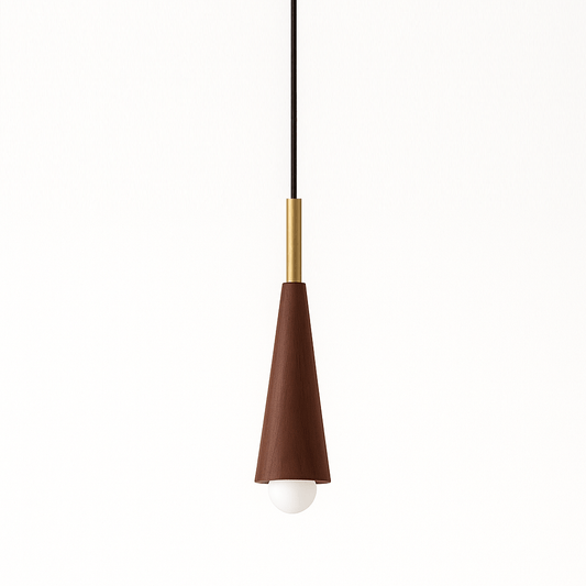 Svelora Pendant Light by Residence Supply with sleek modern design and white shade hanging from a ceiling fixture.