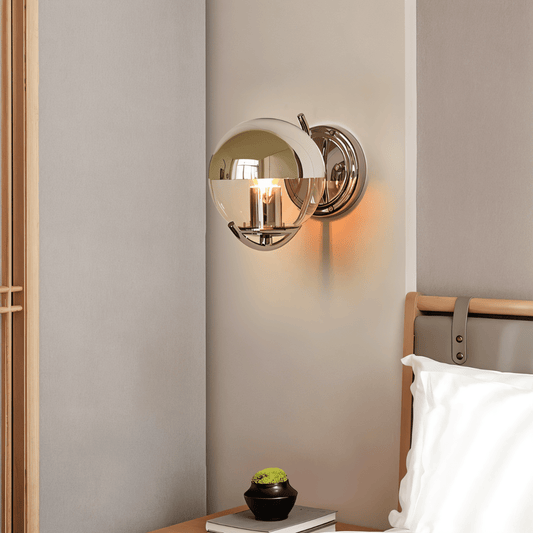 Syris Wall Lamp by Residence Supply, modern black metal wall sconce with adjustable arm and exposed bulb for stylish lighting.