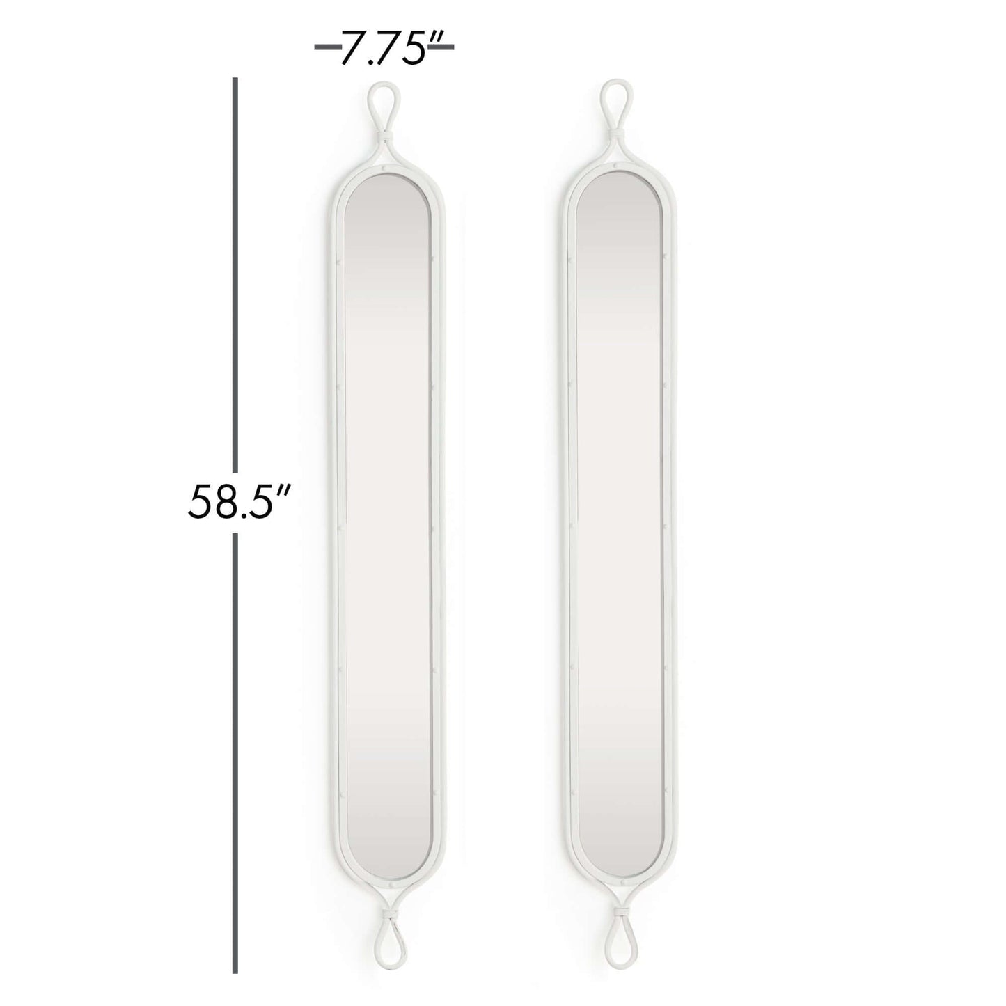 Tall White Mirrors with Vintage French Design (Set of 2) - Nuvé