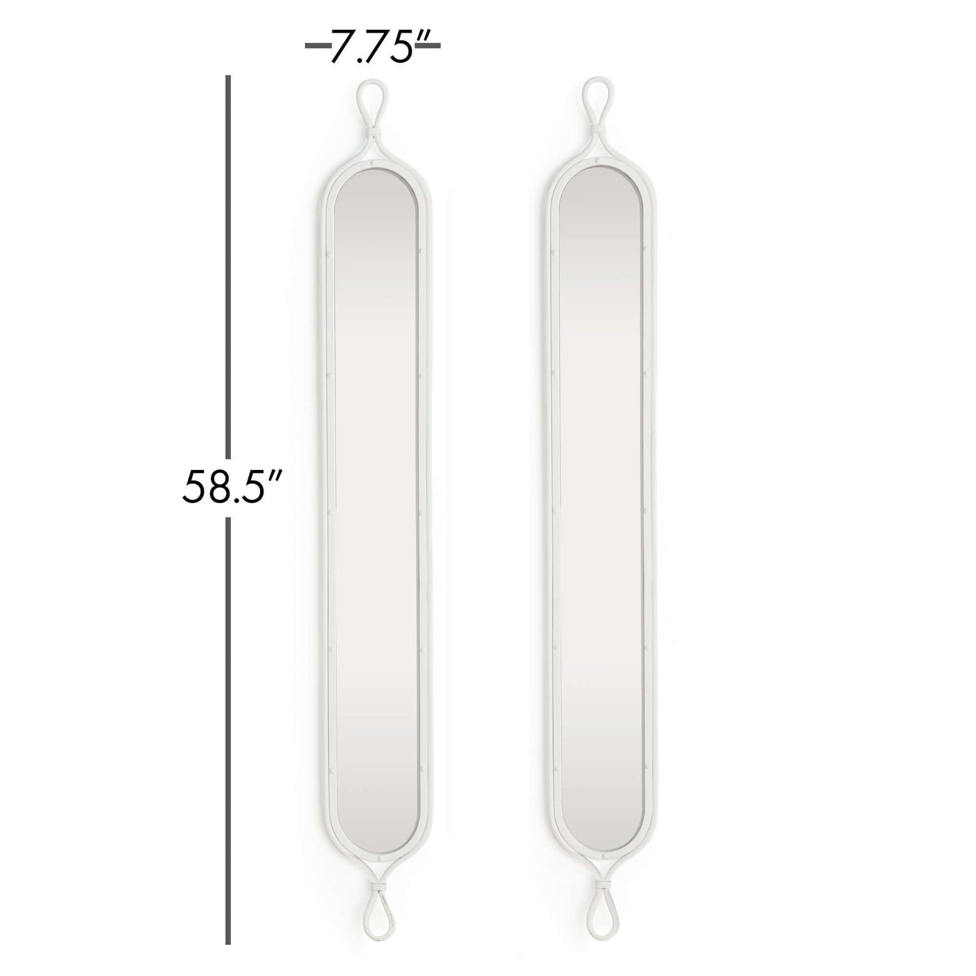 Tall White Mirrors with Vintage French Design (Set of 2) - Nuvé