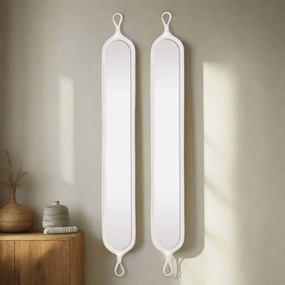 Tall White Mirrors with Vintage French Design (Set of 2) - Nuvé