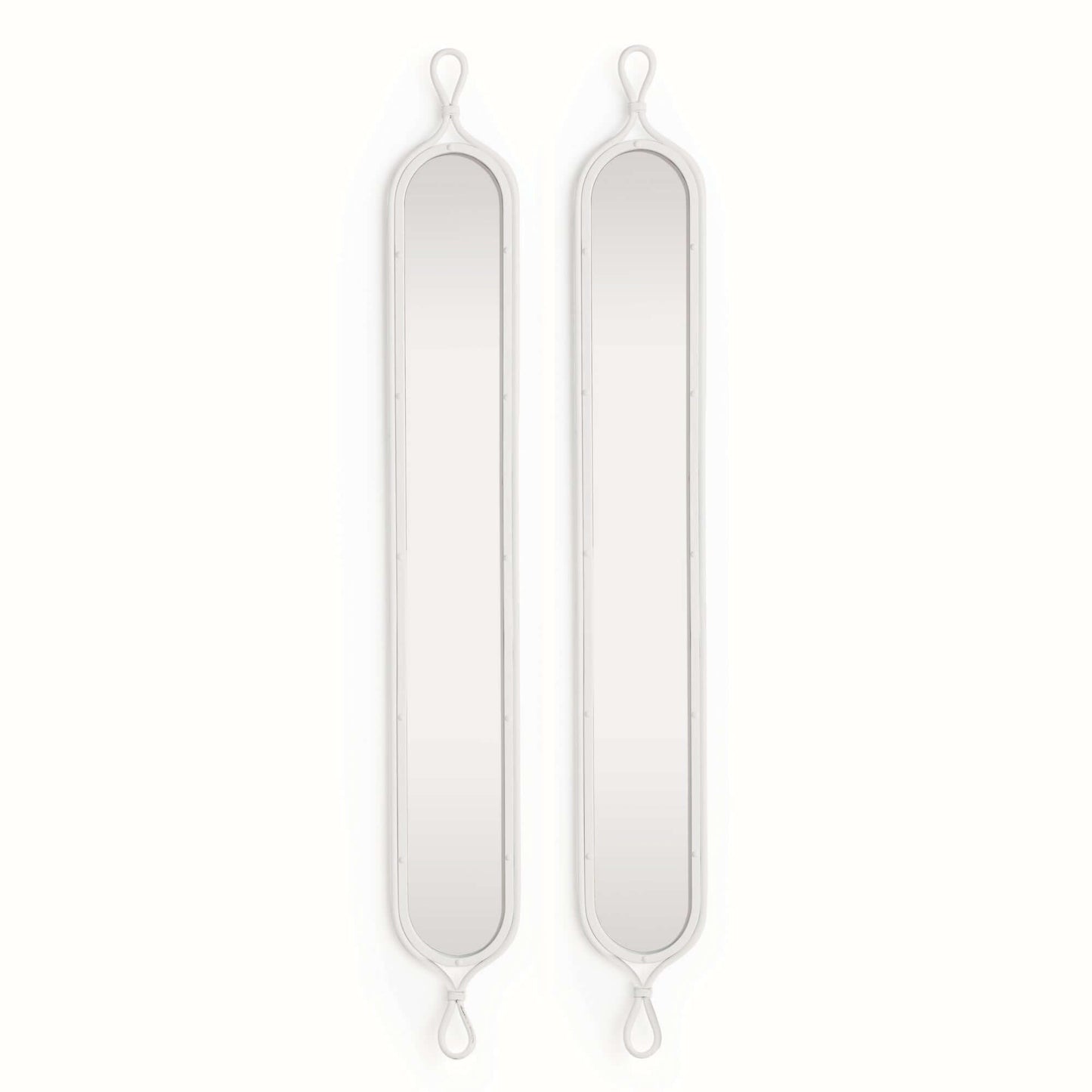 Tall White Mirrors with Vintage French Design (Set of 2) - Nuvé