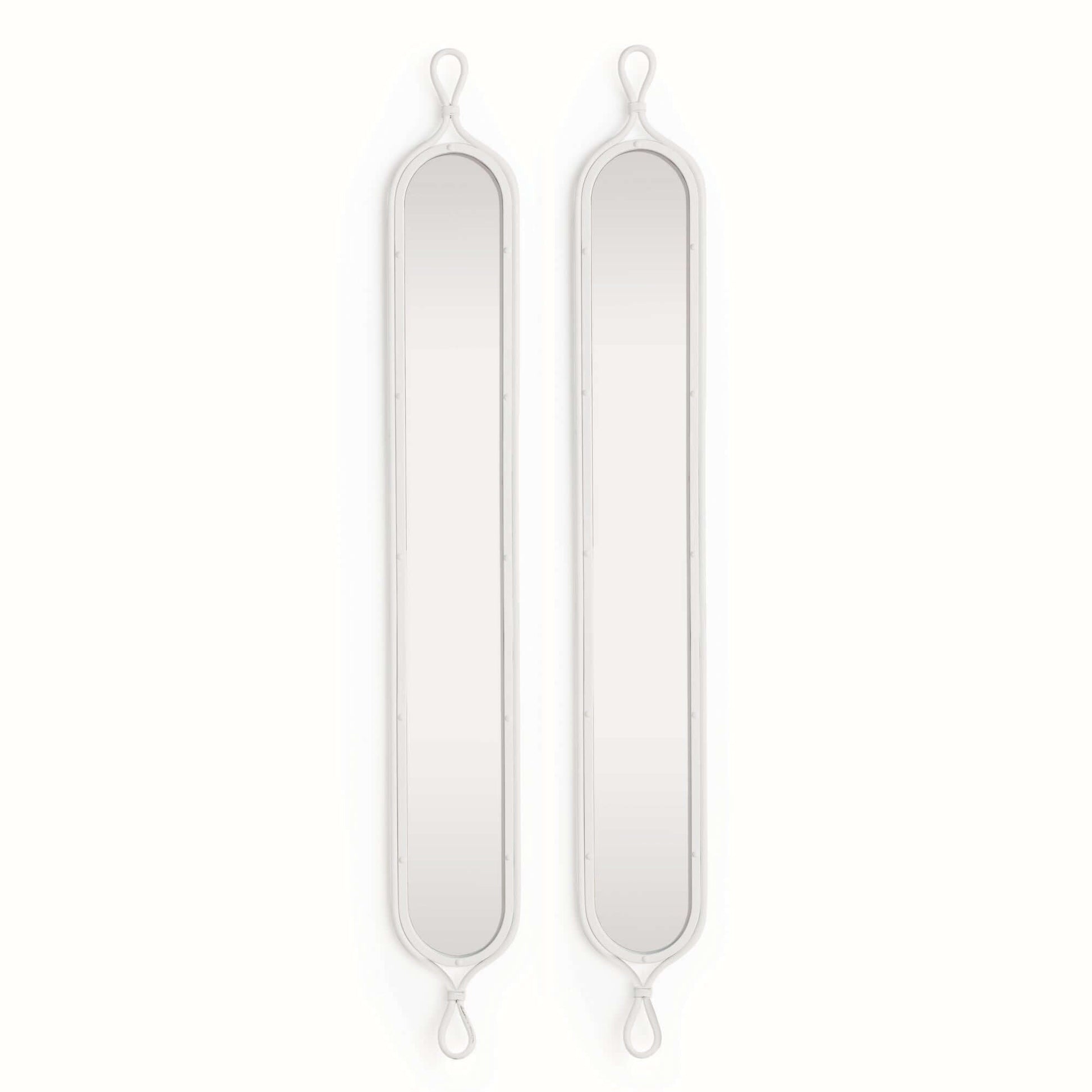 Tall White Mirrors with Vintage French Design (Set of 2) - Nuvé
