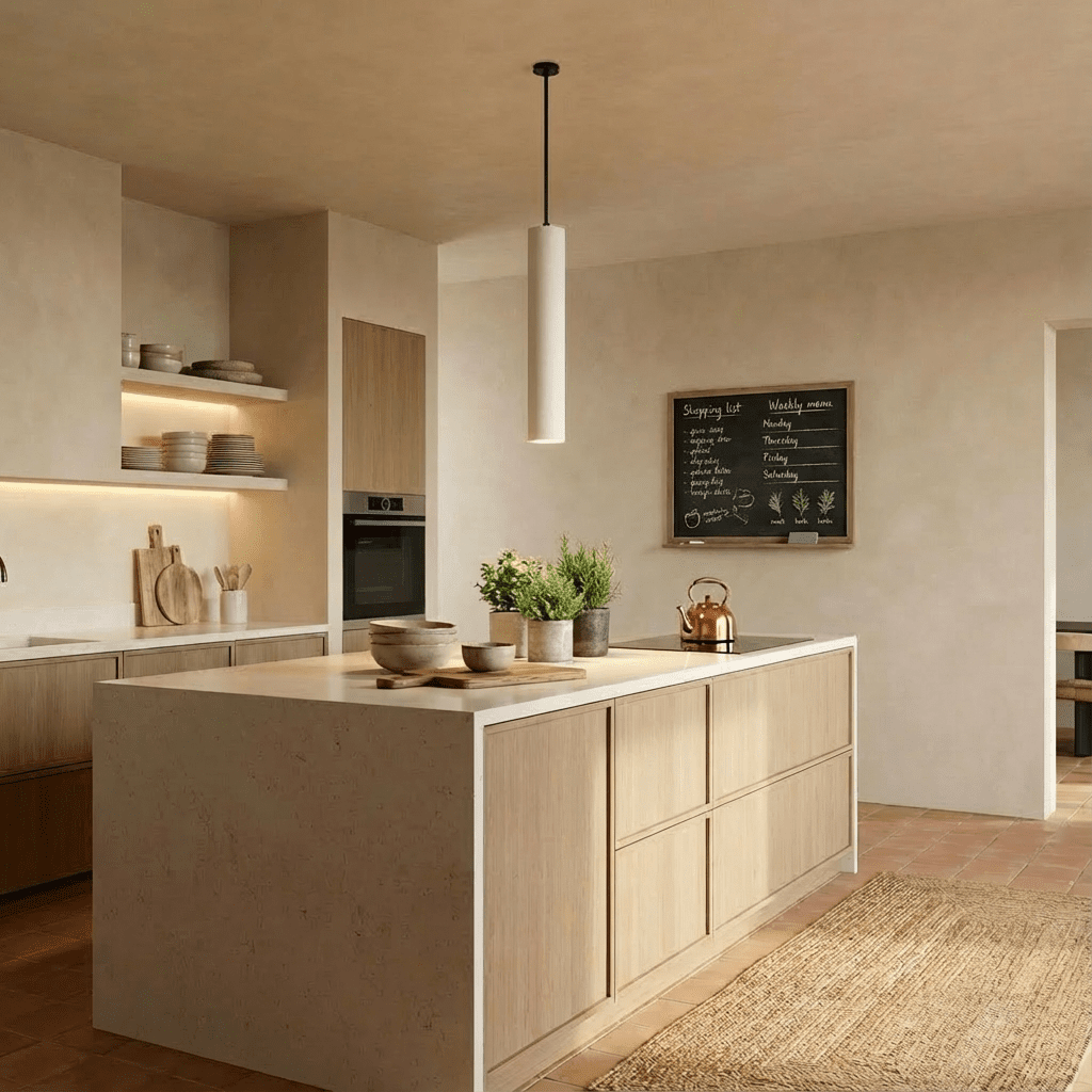 Modern Talo Pendant Light by Residence Supply with sleek metal design and warm ambient lighting.