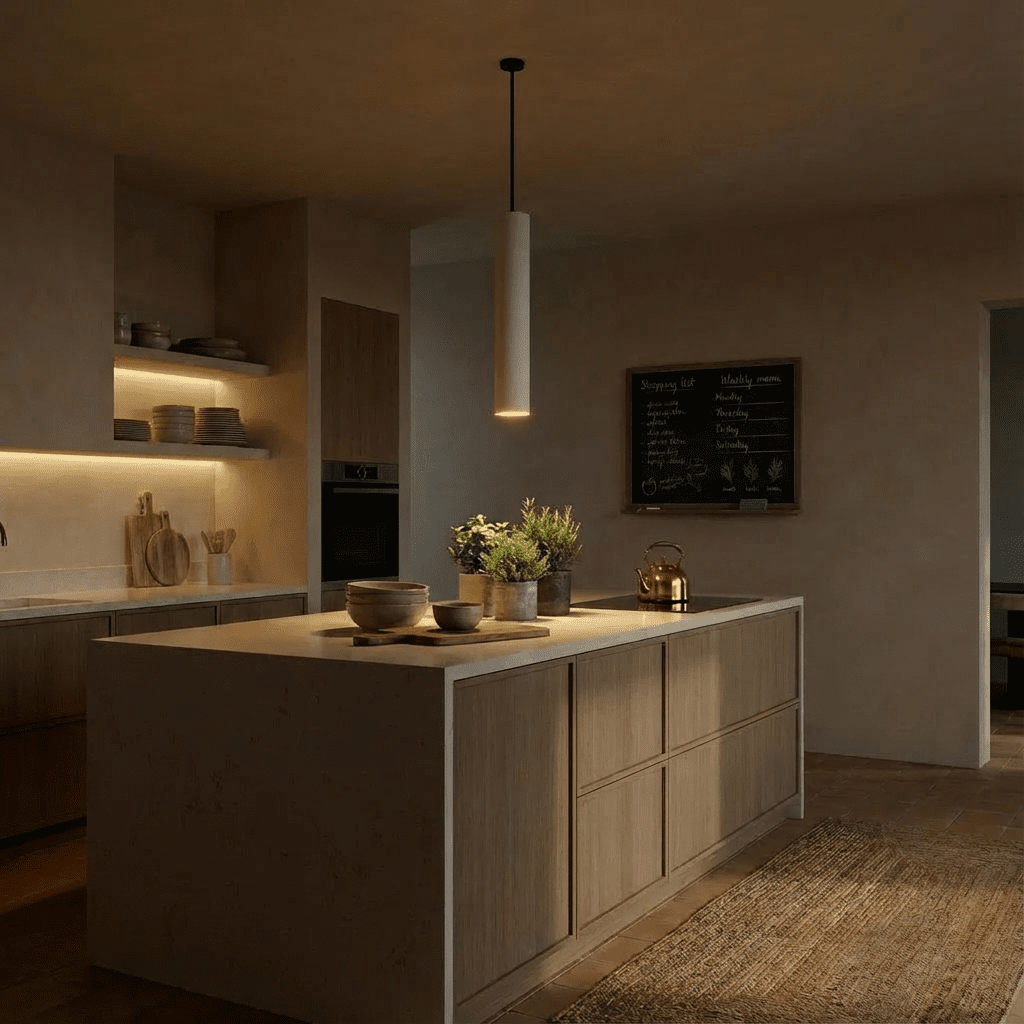 Modern Talo Pendant Light by Residence Supply featuring a sleek design and warm lighting, perfect for contemporary interior decor.