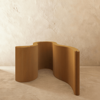 Residence Supply Tarak Partition Wall for home decor, showcasing a modern wooden room divider with geometric design.