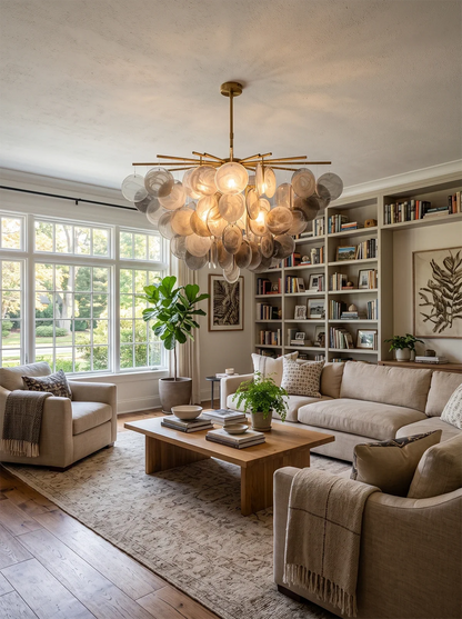 Tempest Smoked Glass Disc Chandelier