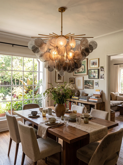 Tempest Smoked Glass Disc Chandelier