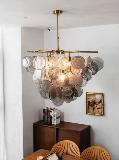 Tempest Smoked Glass Disc Chandelier