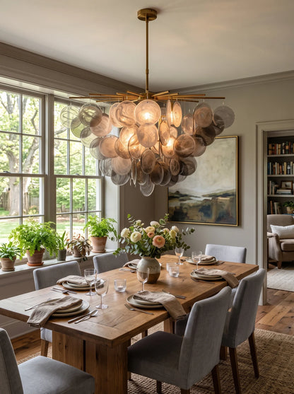 Tempest Smoked Glass Disc Chandelier