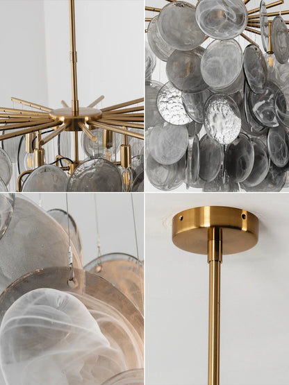 Tempest Smoked Glass Disc Chandelier