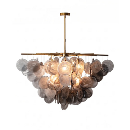 Tempest Smoked Glass Disc Chandelier