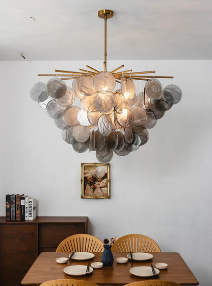 Tempest Smoked Glass Disc Chandelier