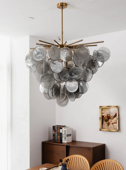 Tempest Smoked Glass Disc Chandelier
