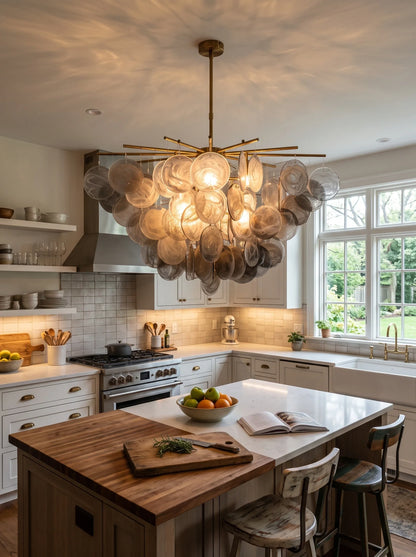 Tempest Smoked Glass Disc Chandelier