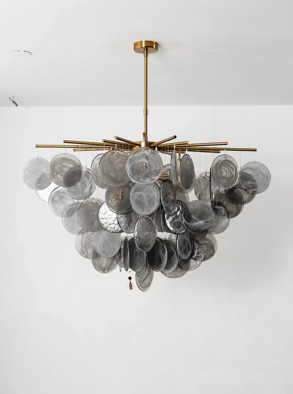 Tempest Smoked Glass Disc Chandelier