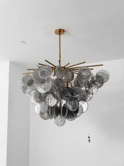 Tempest Smoked Glass Disc Chandelier
