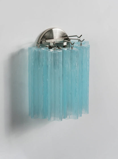 Textured Art Glass Tubular Wall Lamp
