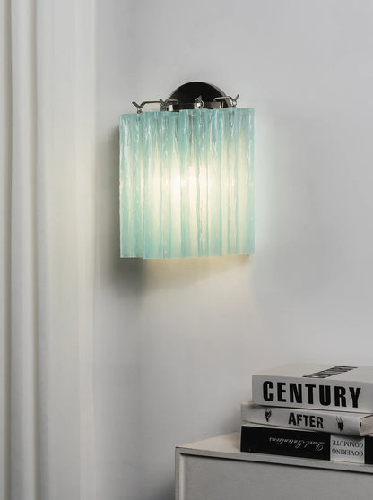 Textured Art Glass Tubular Wall Lamp