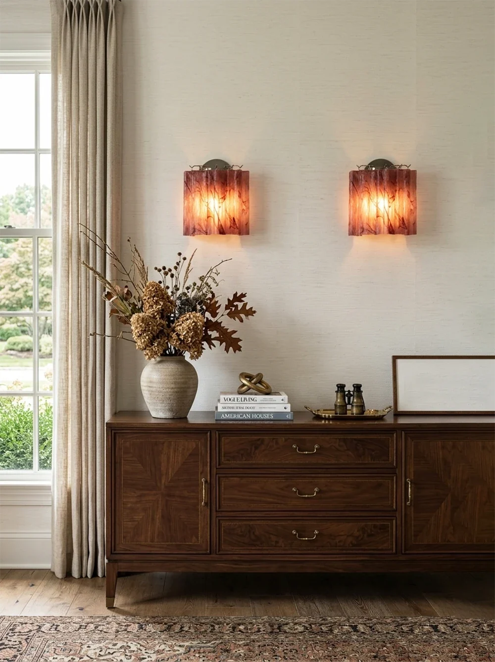 Textured Art Glass Tubular Wall Lamp