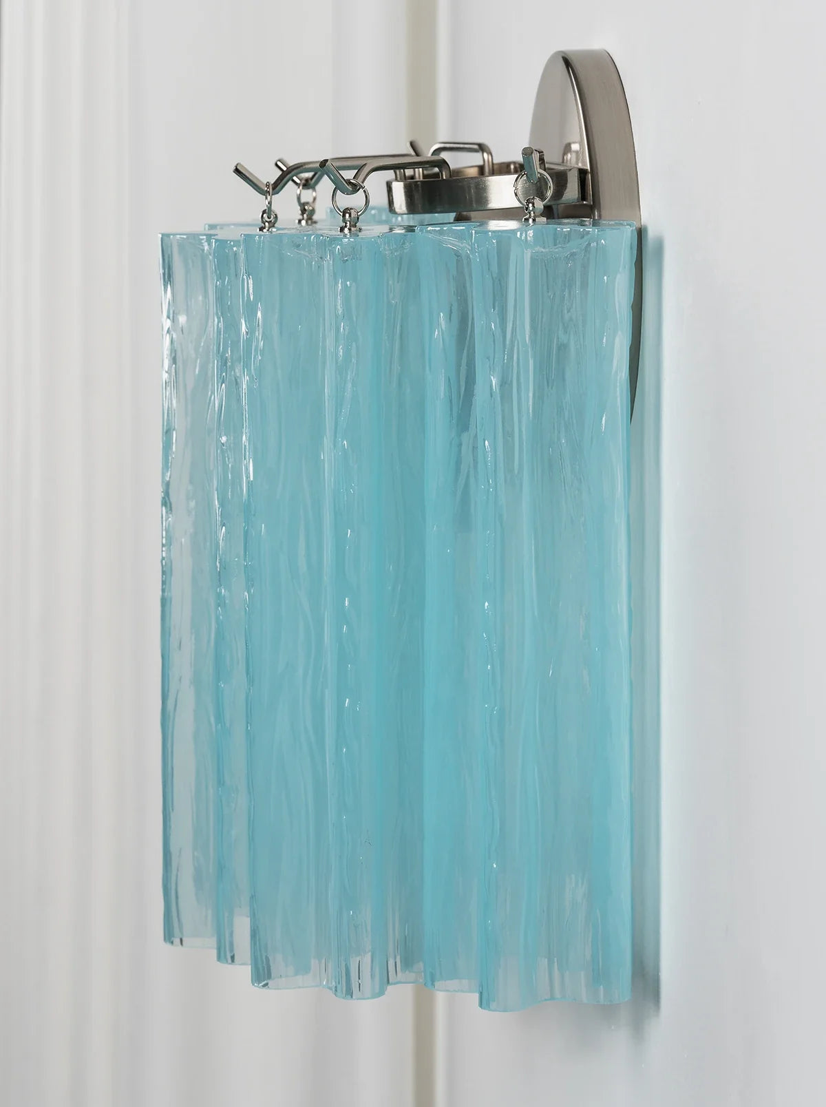 Textured Art Glass Tubular Wall Lamp