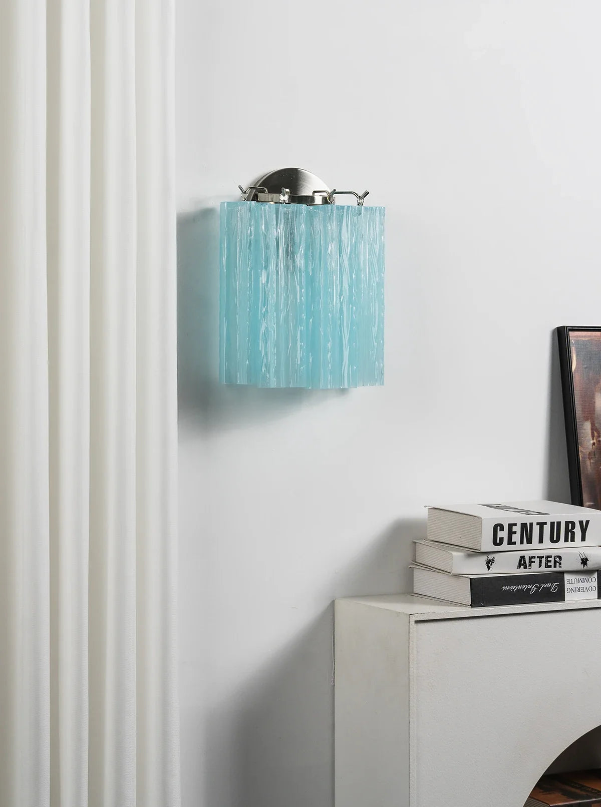 Textured Art Glass Tubular Wall Lamp